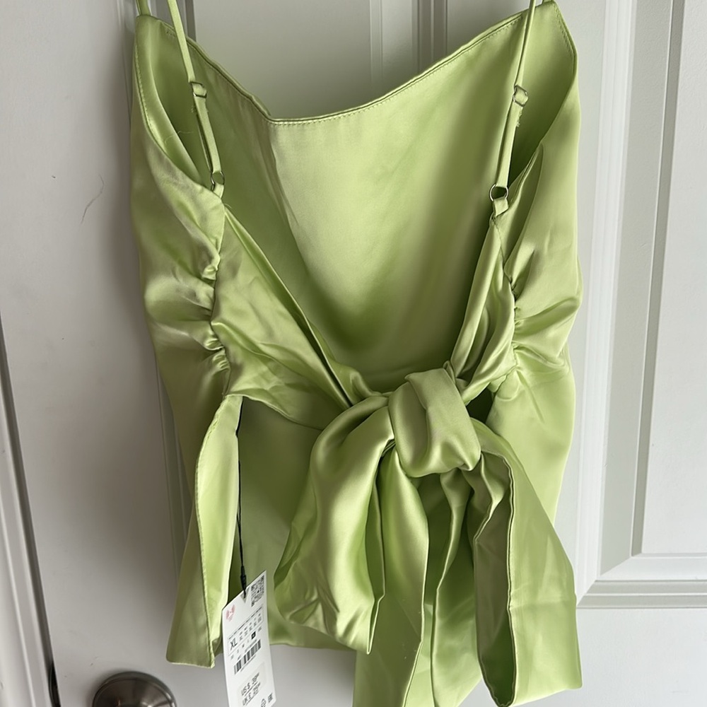 NWT Zara Satin Effect Top with Back Bow - Picture 5 of 9